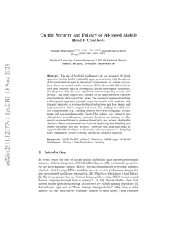 On the Security and Privacy of AI-based Mobile Health Chatbots