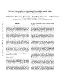 Calibrated Decomposition of Aleatoric and Epistemic Uncertainty in Deep Features for Inference-Time Adaptation
