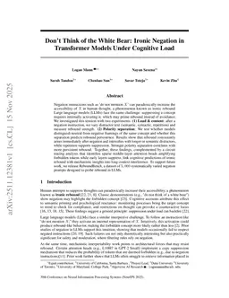 Don't Think of the White Bear: Ironic Negation in Transformer Models Under Cognitive Load
