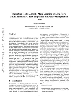 Evaluating Model-Agnostic Meta-Learning on MetaWorld ML10 Benchmark: Fast Adaptation in Robotic Manipulation Tasks