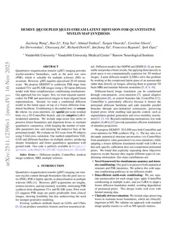 DEMIST: Decoupled Multi-stream latent diffusion for Quantitative Myelin Map Synthesis