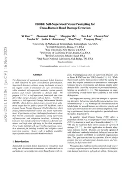 Self-Supervised Visual Prompting for Cross-Domain Road Damage Detection