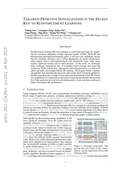 Tailored Primitive Initialization is the Secret Key to Reinforcement Learning