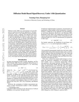Diffusion Model Based Signal Recovery Under 1-Bit Quantization