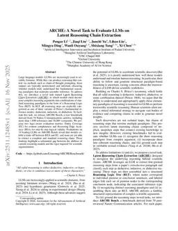 ARCHE: A Novel Task to Evaluate LLMs on Latent Reasoning Chain Extraction