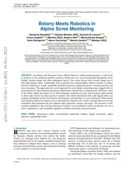Botany Meets Robotics in Alpine Scree Monitoring