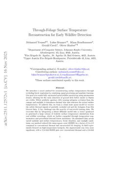 Through-Foliage Surface-Temperature Reconstruction for early Wildfire Detection
