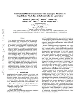 Multivariate Diffusion Transformer with Decoupled Attention for High-Fidelity Mask-Text Collaborative Facial Generation