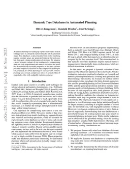 Dynamic Tree Databases in Automated Planning