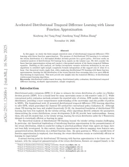 Accelerated Distributional Temporal Difference Learning with Linear Function Approximation