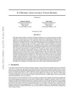 X-VMamba: Explainable Vision Mamba