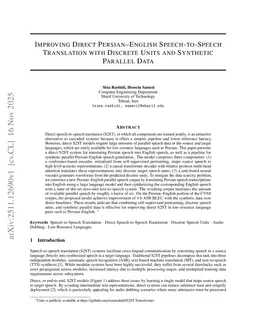 Improving Direct Persian-English Speech-to-Speech Translation with Discrete Units and Synthetic Parallel Data