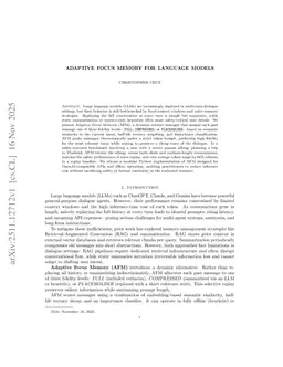 Adaptive Focus Memory for Language Models