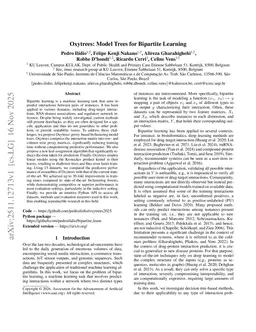 Oxytrees: Model Trees for Bipartite Learning