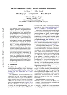 On the Brittleness of LLMs: A Journey around Set Membership