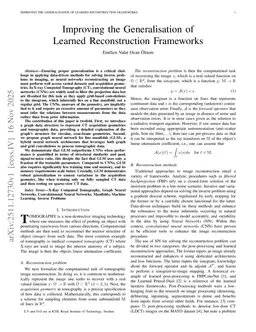 Improving the Generalisation of Learned Reconstruction Frameworks