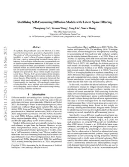 Stabilizing Self-Consuming Diffusion Models with Latent Space Filtering
