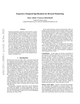 Expressive Temporal Specifications for Reward Monitoring