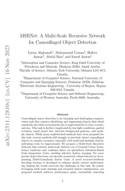 MSRNet: A Multi-Scale Recursive Network for Camouflaged Object Detection