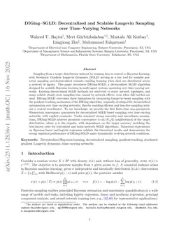 DIGing--SGLD: Decentralized and Scalable Langevin Sampling over Time--Varying Networks