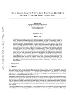 From Black-Box to White-Box: Control-Theoretic Neural Network Interpretability