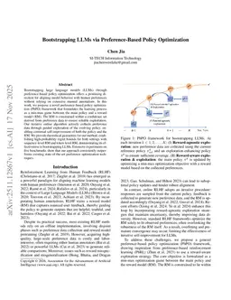 Bootstrapping LLMs via Preference-Based Policy Optimization