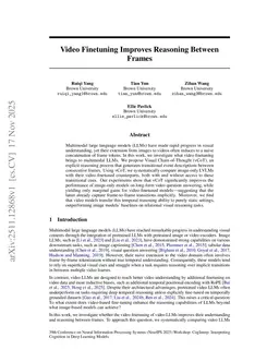 Video Finetuning Improves Reasoning Between Frames
