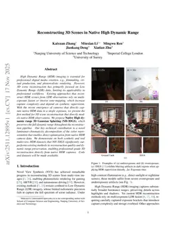 Reconstructing 3D Scenes in Native High Dynamic Range