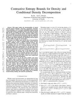 Contrastive Entropy Bounds for Density and Conditional Density Decomposition