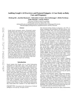 Auditing Google's AI Overviews and Featured Snippets: A Case Study on Baby Care and Pregnancy