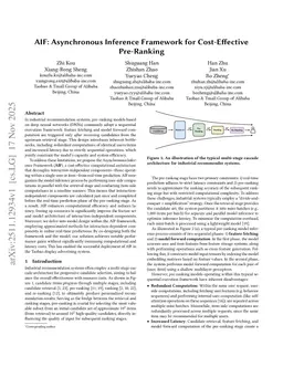 AIF: Asynchronous Inference Framework for Cost-Effective Pre-Ranking