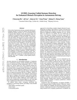 GUIDE: Gaussian Unified Instance Detection for Enhanced Obstacle Perception in Autonomous Driving