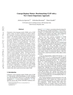 Concept Regions Matter: Benchmarking CLIP with a New Cluster-Importance Approach