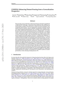 UNSEEN: Enhancing Dataset Pruning from a Generalization Perspective