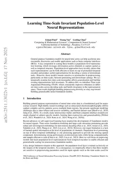 Learning Time-Scale Invariant Population-Level Neural Representations