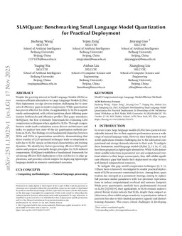 SLMQuant:Benchmarking Small Language Model Quantization for Practical Deployment