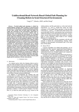 Unidirectional-Road-Network-Based Global Path Planning for Cleaning Robots in Semi-Structured Environments