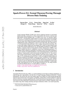 Spark-Prover-X1: Formal Theorem Proving Through Diverse Data Training