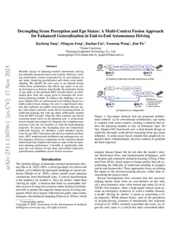 Decoupling Scene Perception and Ego Status: A Multi-Context Fusion Approach for Enhanced Generalization in End-to-End Autonomous Driving