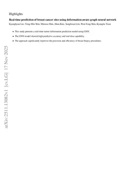 Real-time prediction of breast cancer sites using deformation-aware graph neural network