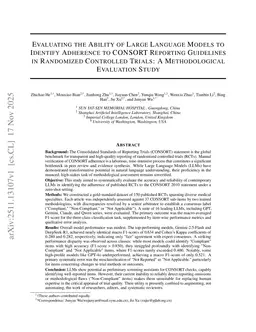 Evaluating the Ability of Large Language Models to Identify Adherence to CONSORT Reporting Guidelines in Randomized Controlled Trials: A Methodological Evaluation Study