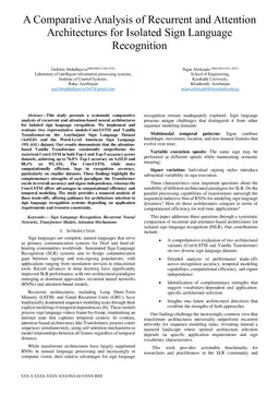 A Comparative Analysis of Recurrent and Attention Architectures for Isolated Sign Language Recognition