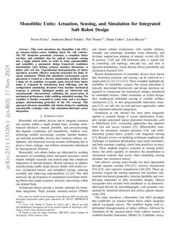 Monolithic Units: Actuation, Sensing, and Simulation for Integrated Soft Robot Design