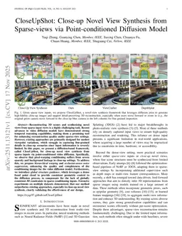CloseUpShot: Close-up Novel View Synthesis from Sparse-views via Point-conditioned Diffusion Model