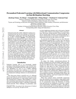 Personalized Federated Learning with Bidirectional Communication Compression via One-Bit Random Sketching