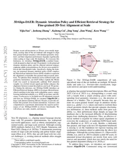 3DAlign-DAER: Dynamic Attention Policy and Efficient Retrieval Strategy for Fine-grained 3D-Text Alignment at Scale