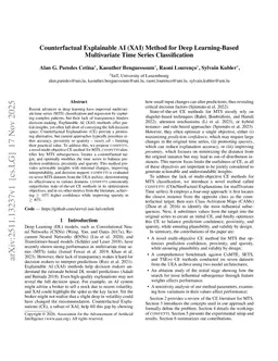 Counterfactual Explainable AI (XAI) Method for Deep Learning-Based Multivariate Time Series Classification