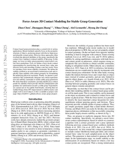Force-Aware 3D Contact Modeling for Stable Grasp Generation