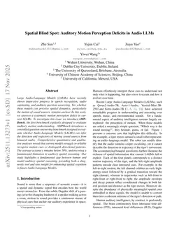 Spatial Blind Spot: Auditory Motion Perception Deficits in Audio LLMs