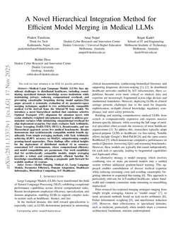 A Novel Hierarchical Integration Method for Efficient Model Merging in Medical LLMs